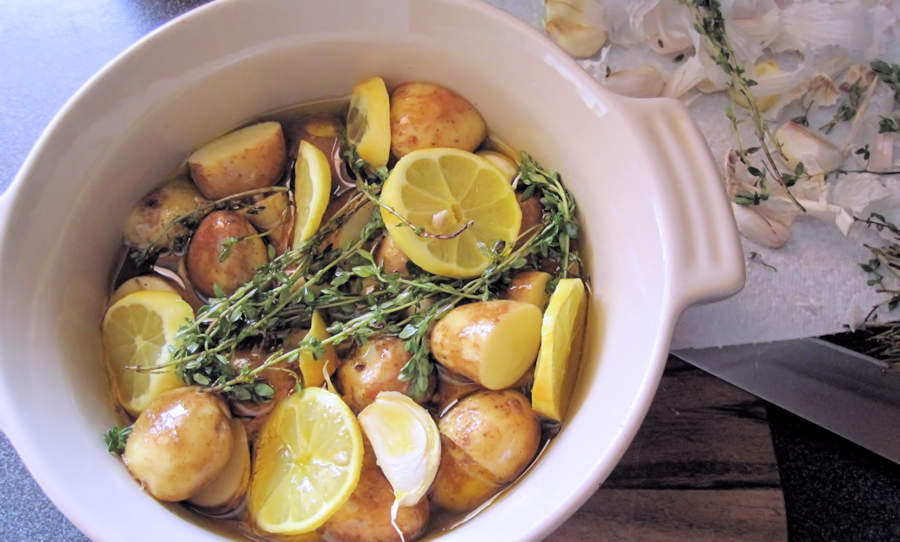 Garlic And Lemon New Potatoes Recipe Cuisine Fiend